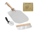 Yuming Factory Foldable Wooden Handle Aluminum Metal Pizza Peel and Cutter Rocker Sets